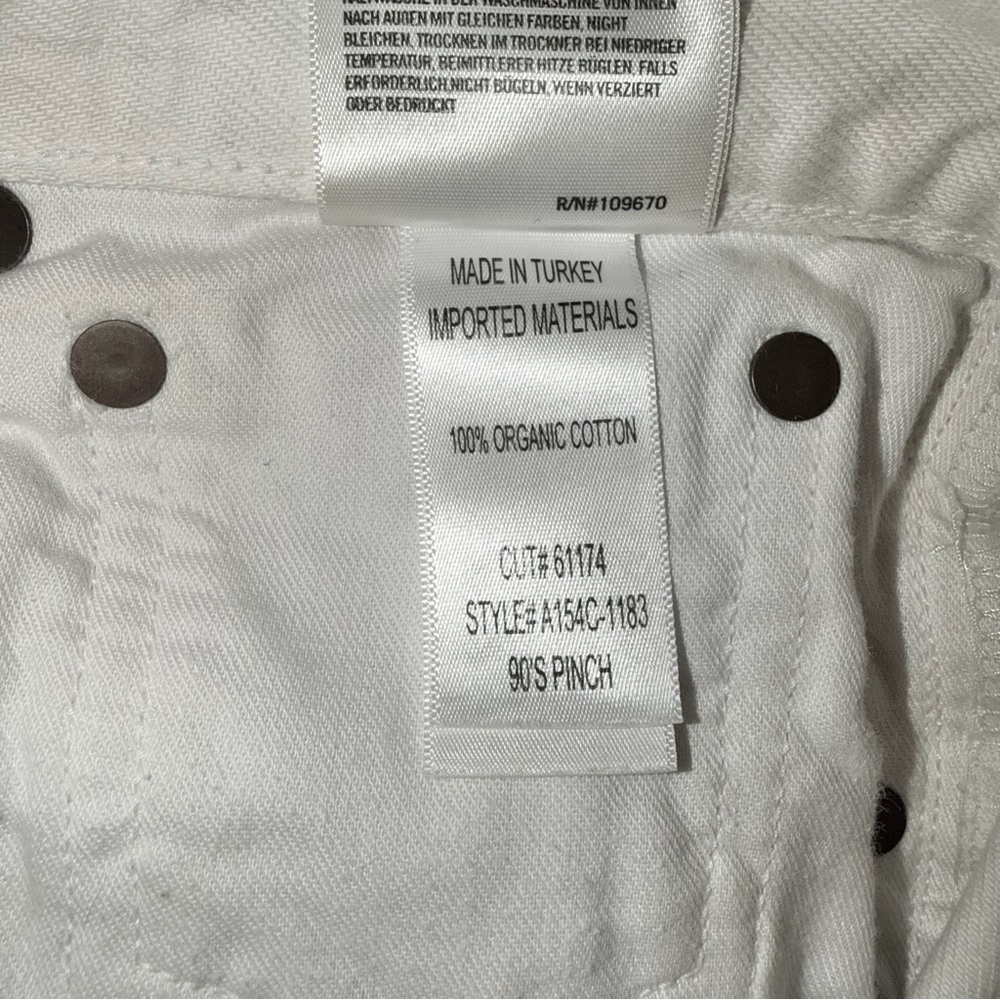 AGOLDE 100% Cotton 90'S PINCH WAIST HIGH RISE STRAIGHT MARSHMALLOW white 28 - Picture 5 of 8